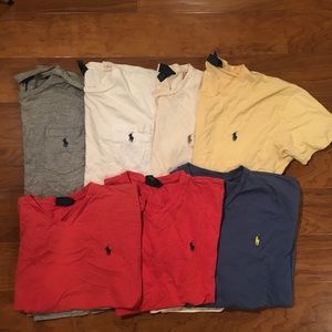 Men's LOT of 7 Small Ralph Lauren t shirts.